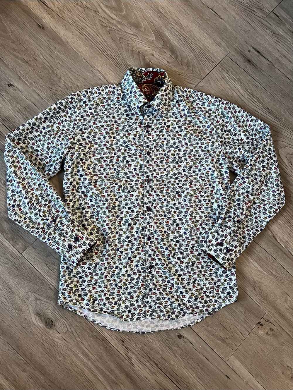 Sugar White Multi-Color Floral Print Button-Down Shirt